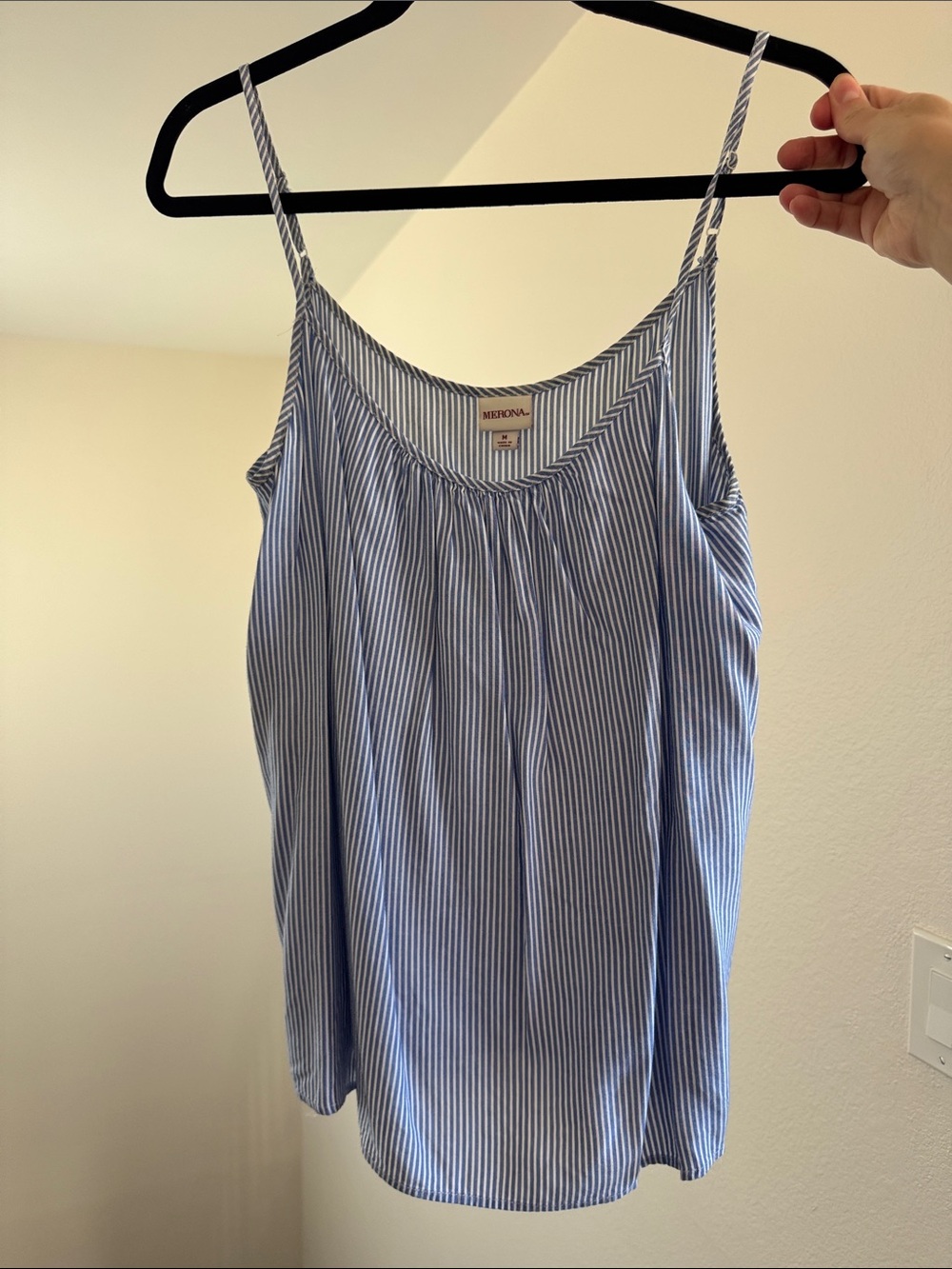 Merona Blue and White Striped Spaghetti Strap Camisole